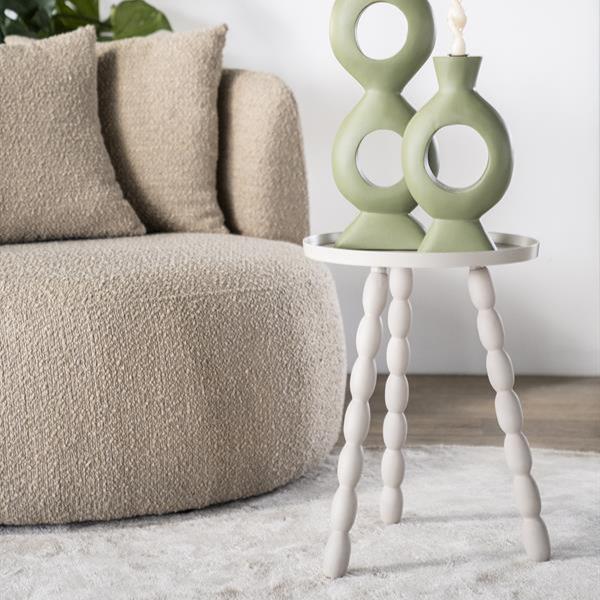 Bijzettafel Bean | Wit Metaal