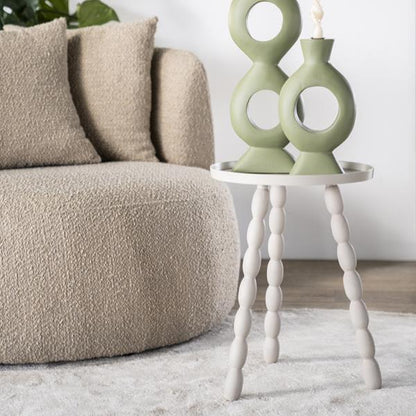 Bijzettafel Bean | Wit Metaal