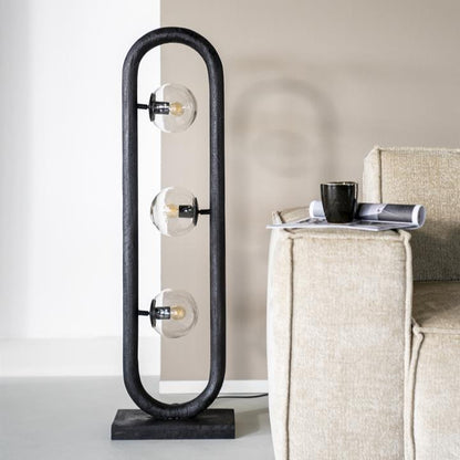 Vloerlamp Eris | Zwart Mangohout