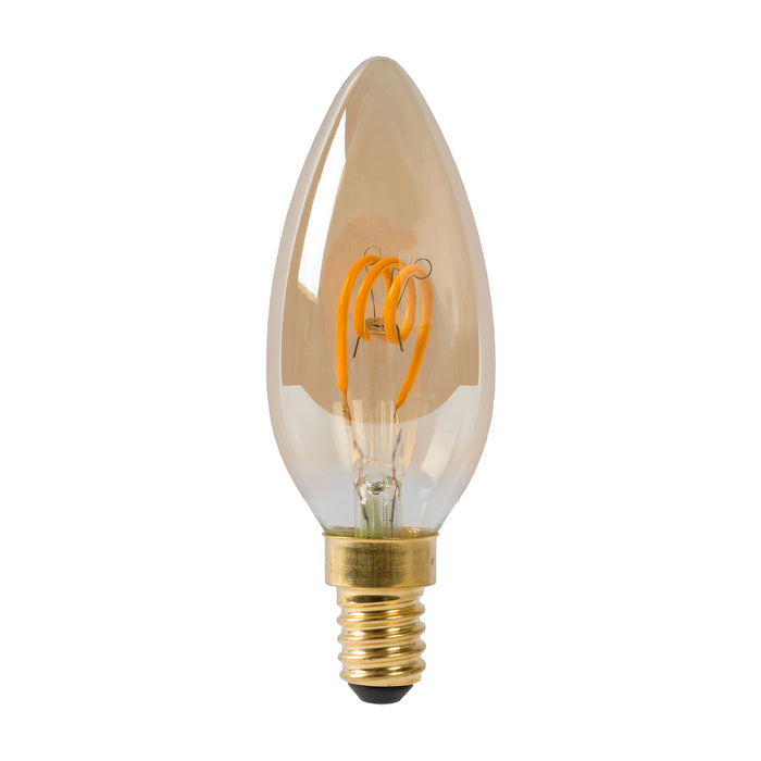 Lichtbron C35 | LED Dimbaar | Filament Bol Ø3,5 | Amberkleurig Glas