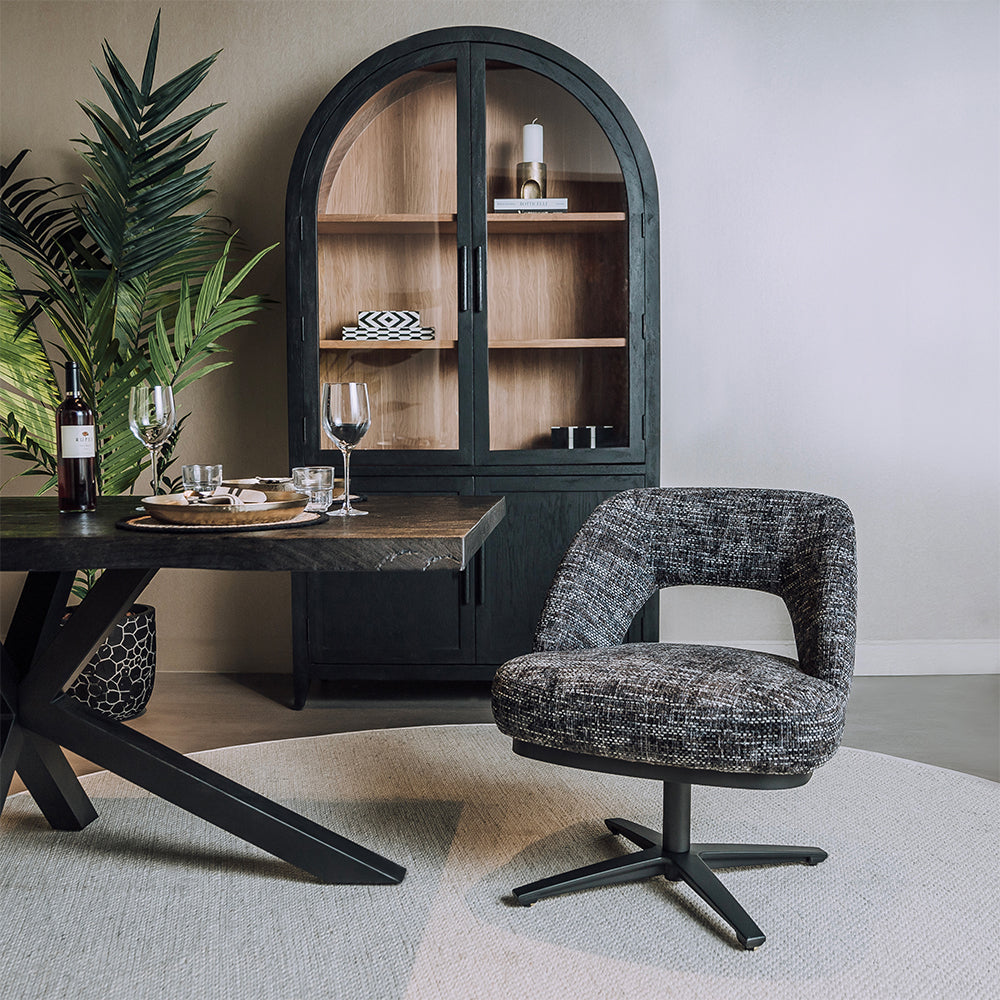 Eetkamerstoel Caldes | Donkergrijze Stof