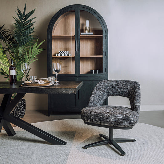 Eetkamerstoel Caldes | Donkergrijze Stof