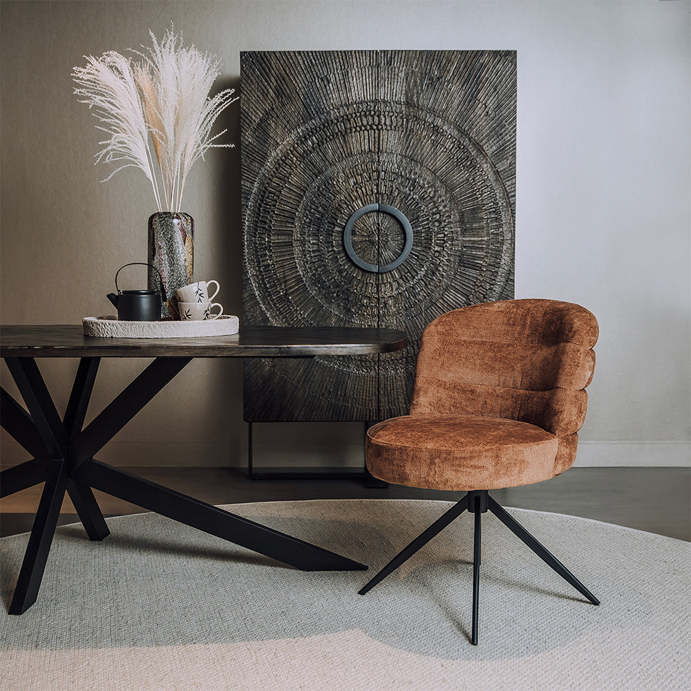 Eetkamerstoel Carro | Bruin Stof