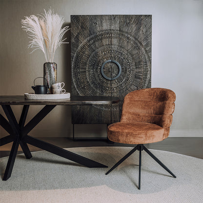 Eetkamerstoel Carro | Bruin Stof