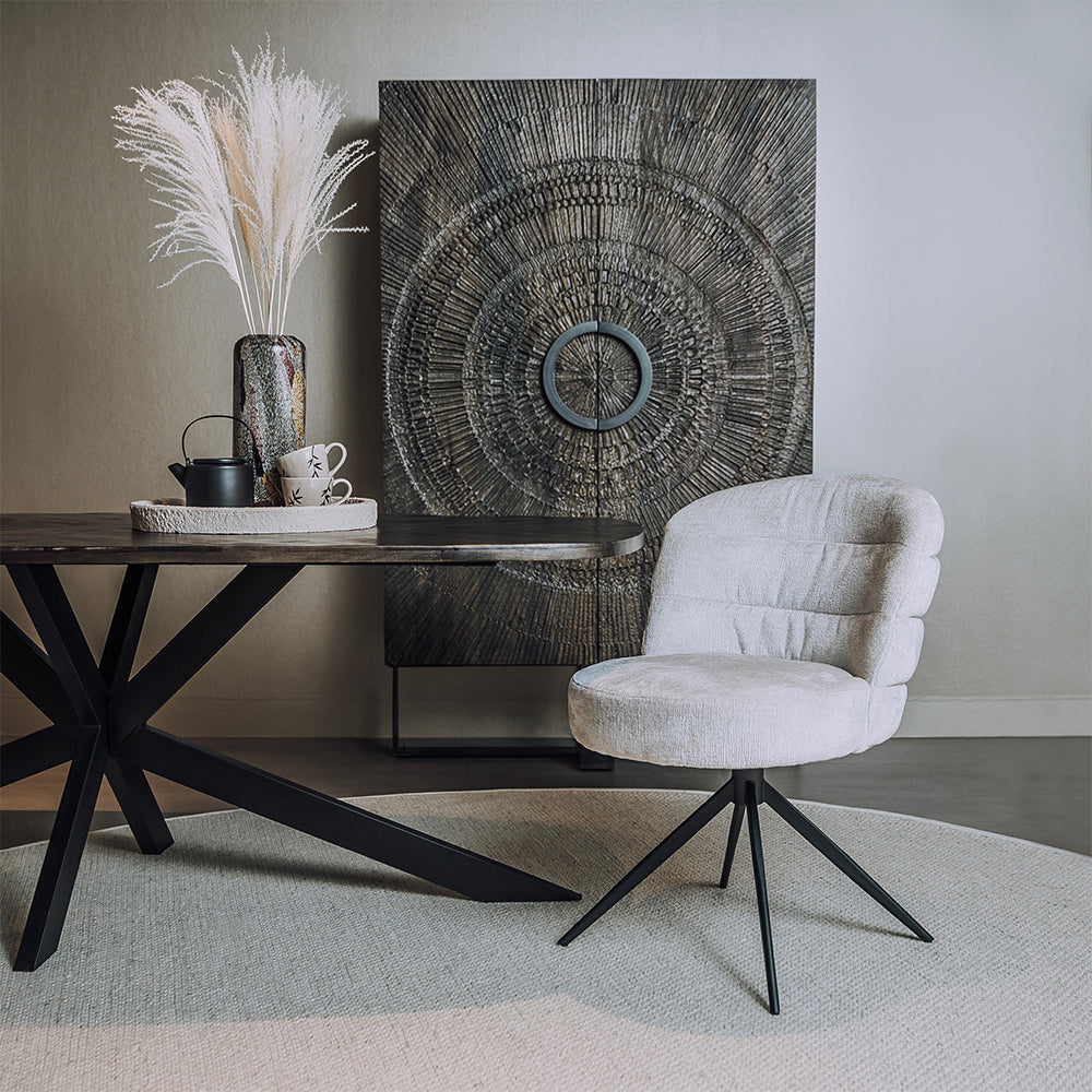 Eetkamerstoel Carro | Wit Stof