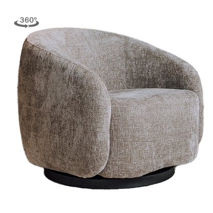 Fauteuil Castro beige stof, vooraanzicht op witte achtergrond