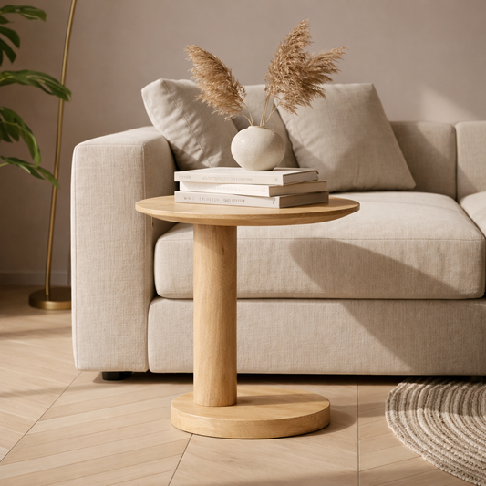 Bijzettafel Novia | Rond | Naturel Mangohout