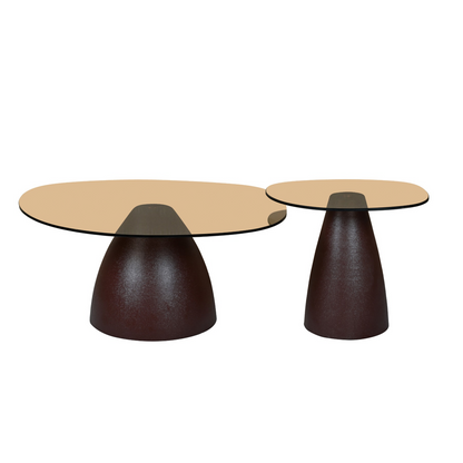 Bijzettafel Mylon | Bruin Glas