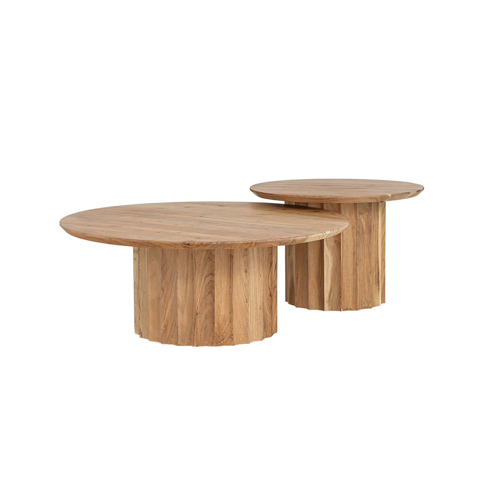Crotone Salontafel Set Van 2 | Naturel Acaciahout