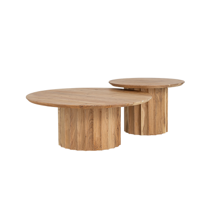 Crotone Salontafel Set Van 2 | Naturel Acaciahout