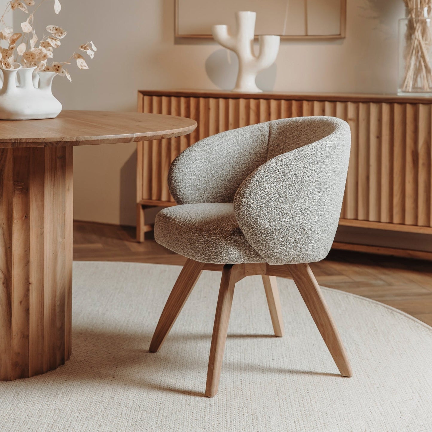 Eetkamerstoel Brescia | Beige Stof