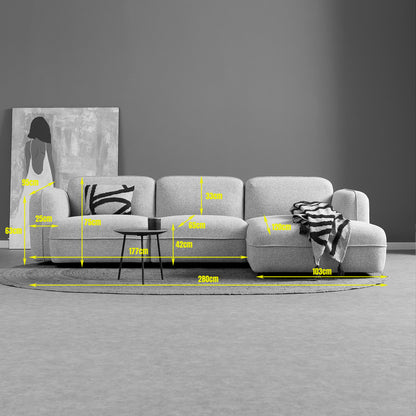 Bank Drop | Longchair | Beige — Maatvoering