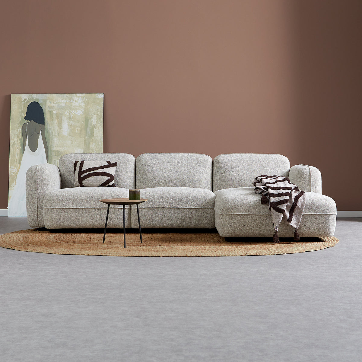 Bank Drop | Longchair | Beige — Vooraanzicht - sfeer