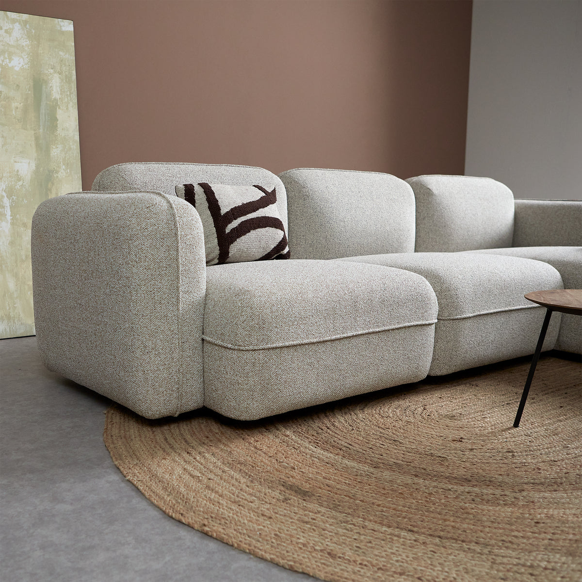 Bank Drop | Longchair | Beige — Zijaanzicht - sfeer