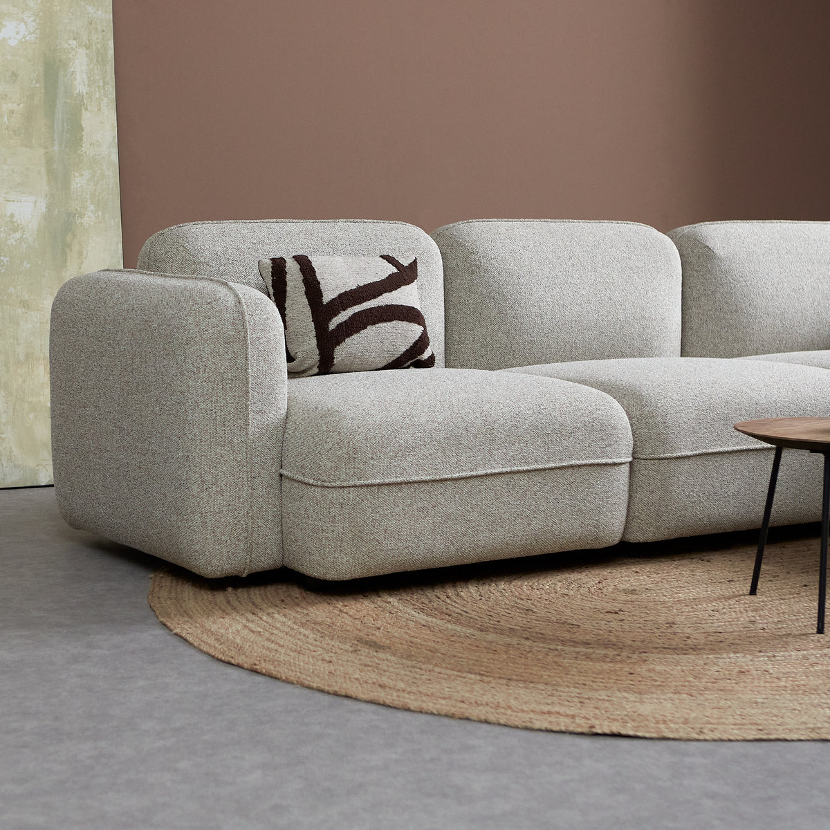 Bank Drop | Longchair | Beige — Zijaanzicht - sfeer
