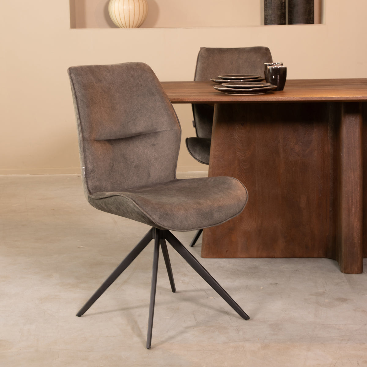 Eetkamerstoel Comfy | Grijs Microvezel