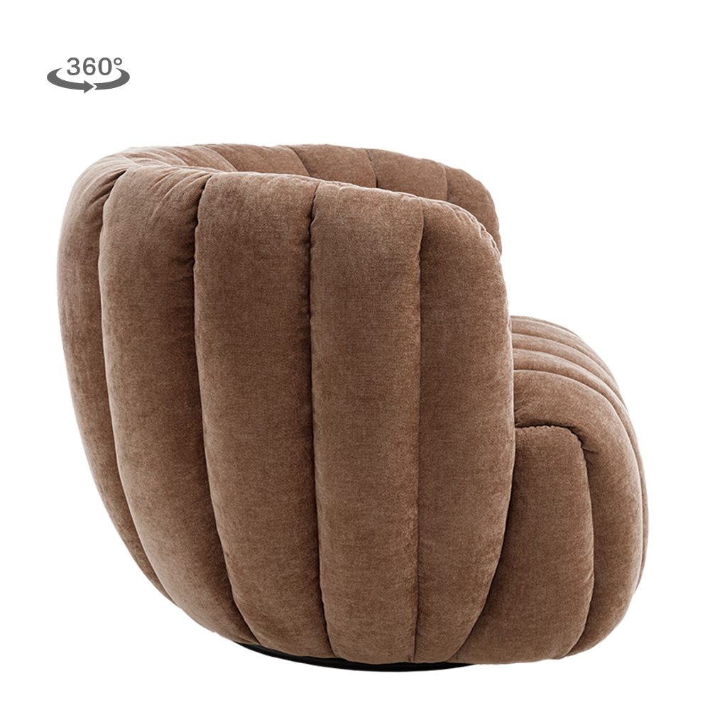 Draaifauteuil Verdi | Bruin — Zijaanzicht - witfoto