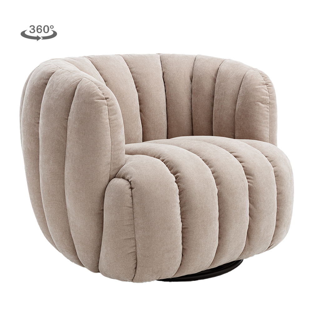Draaifauteuil Verdi | Beige — Vooraanzicht - witfoto