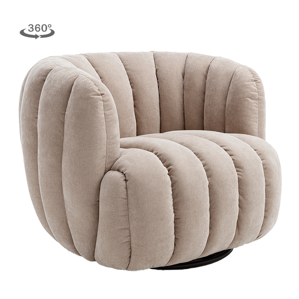 Draaifauteuil Verdi | Beige — Vooraanzicht - witfoto