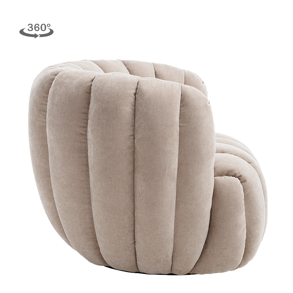 Draaifauteuil Verdi | Beige — Zijaanzicht - witfoto