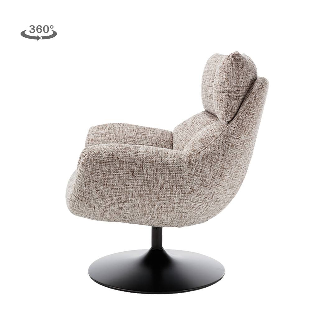 Fauteuil Force | Beige/Bruin — Zijaanzicht - witfoto