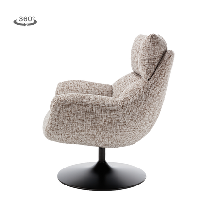 Fauteuil Force | Beige/Bruin — Zijaanzicht - witfoto