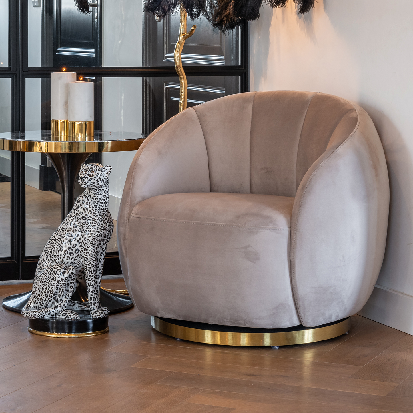 Draaifauteuil Jago | Khaki Velvet