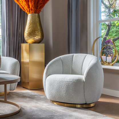 Draaifauteuil Jago | Wit Bouclé