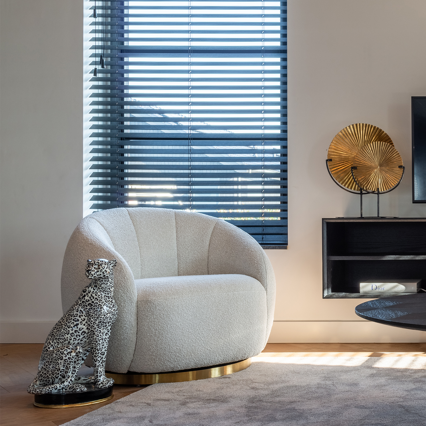 Draaifauteuil Jago | Wit Bouclé