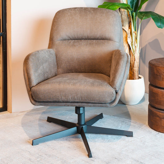 Draaifauteuil Moss | Taupe Micro Suède