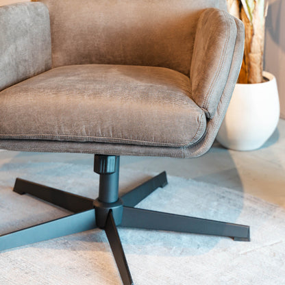 Draaifauteuil Moss | Taupe Micro Suède