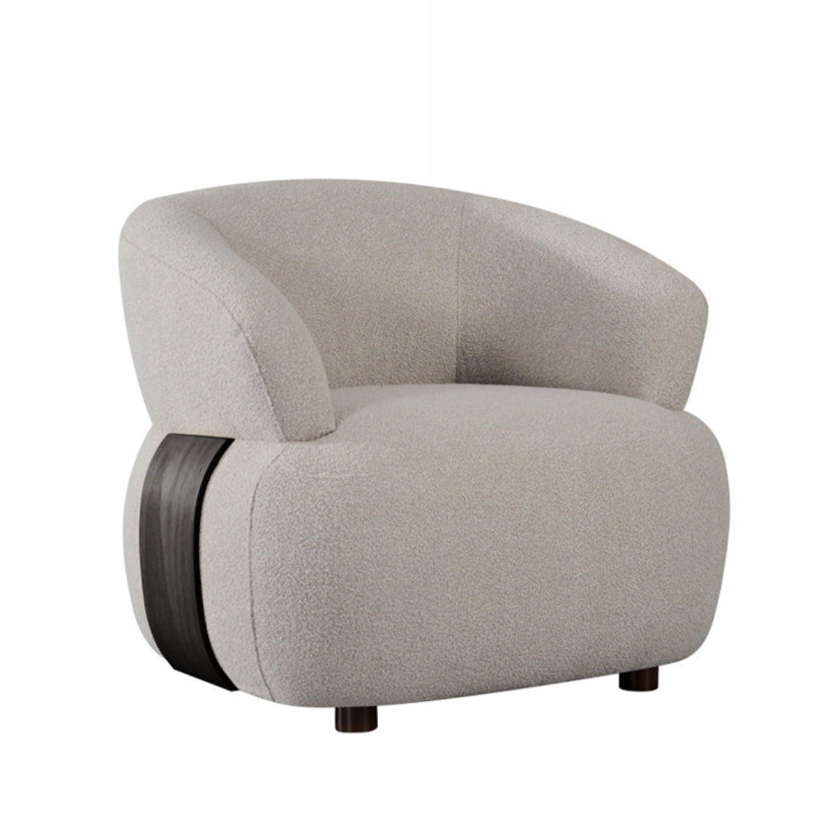 Fauteuil Valenza | Naturel Boucle | Zwart Eiken