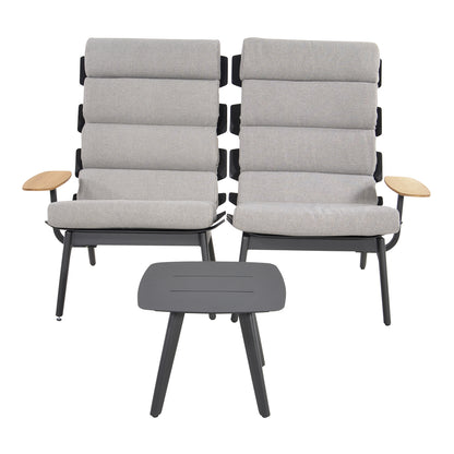 Loungeset Ventus Negro | Aluminium