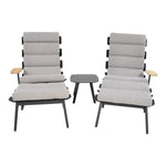 Loungeset Ventus Negro aluminium, vooraanzicht op witte achtergrond