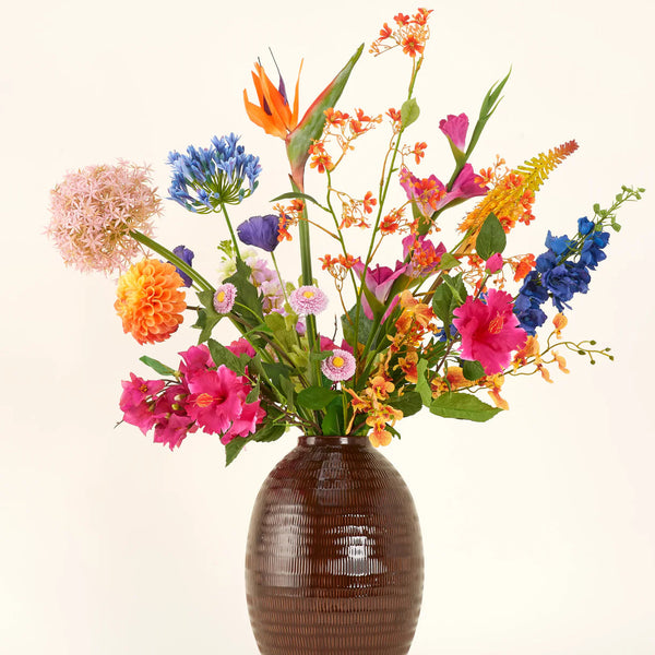 Zijden kunstbloemen boeket Tropical Firework
