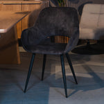 Eetkamerstoel Fer | Antraciet Velours