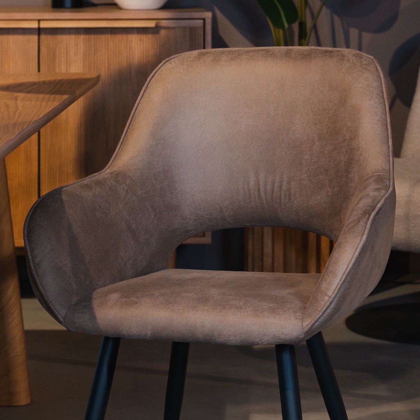 Eetkamerstoel Fer | Taupe Micro Suede