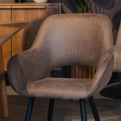 Eetkamerstoel Fer | Taupe Micro Suede
