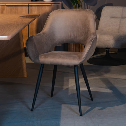 Eetkamerstoel Fer | Taupe Micro Suede