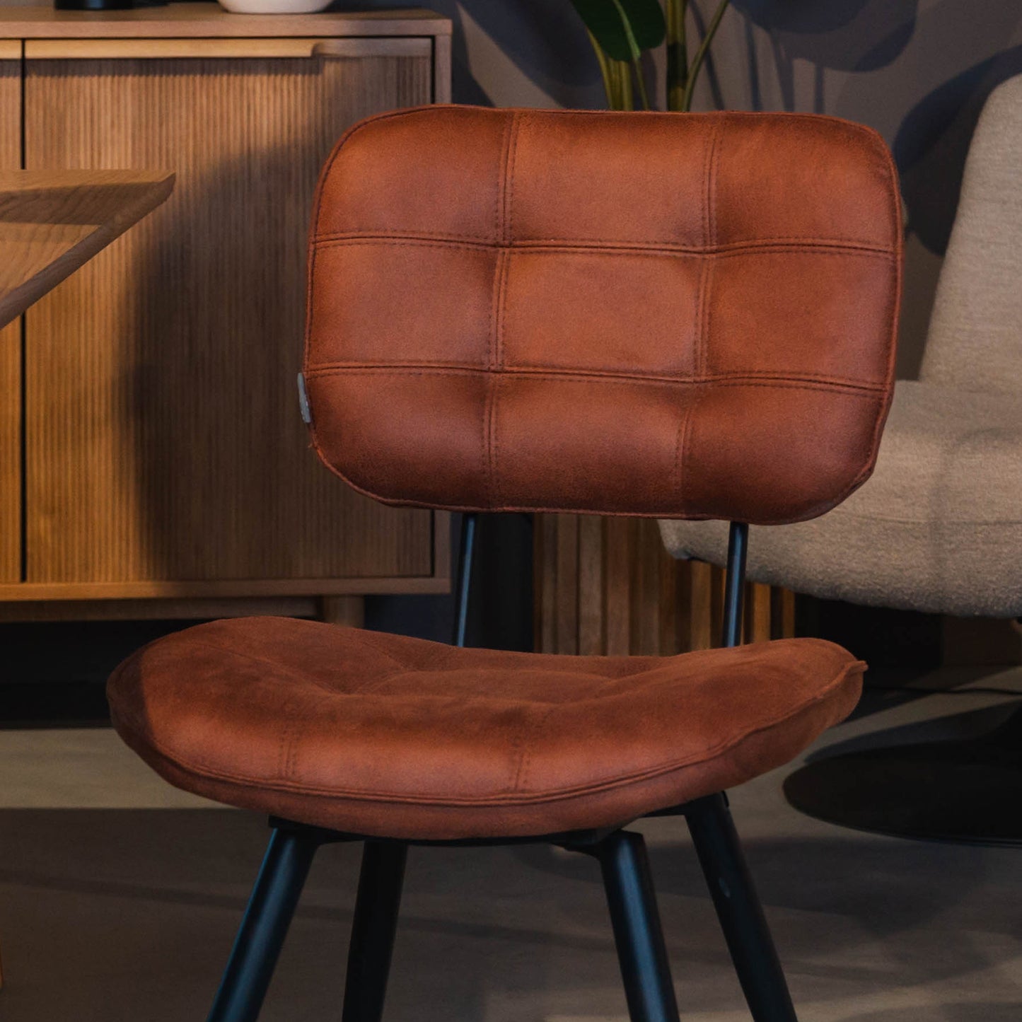 Eetkamerstoel Gus | Cognac Microvezel