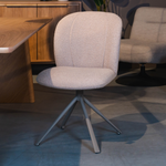 Eetkamerstoel Kimo | Naturel Bouclé | Taupe Onderstel