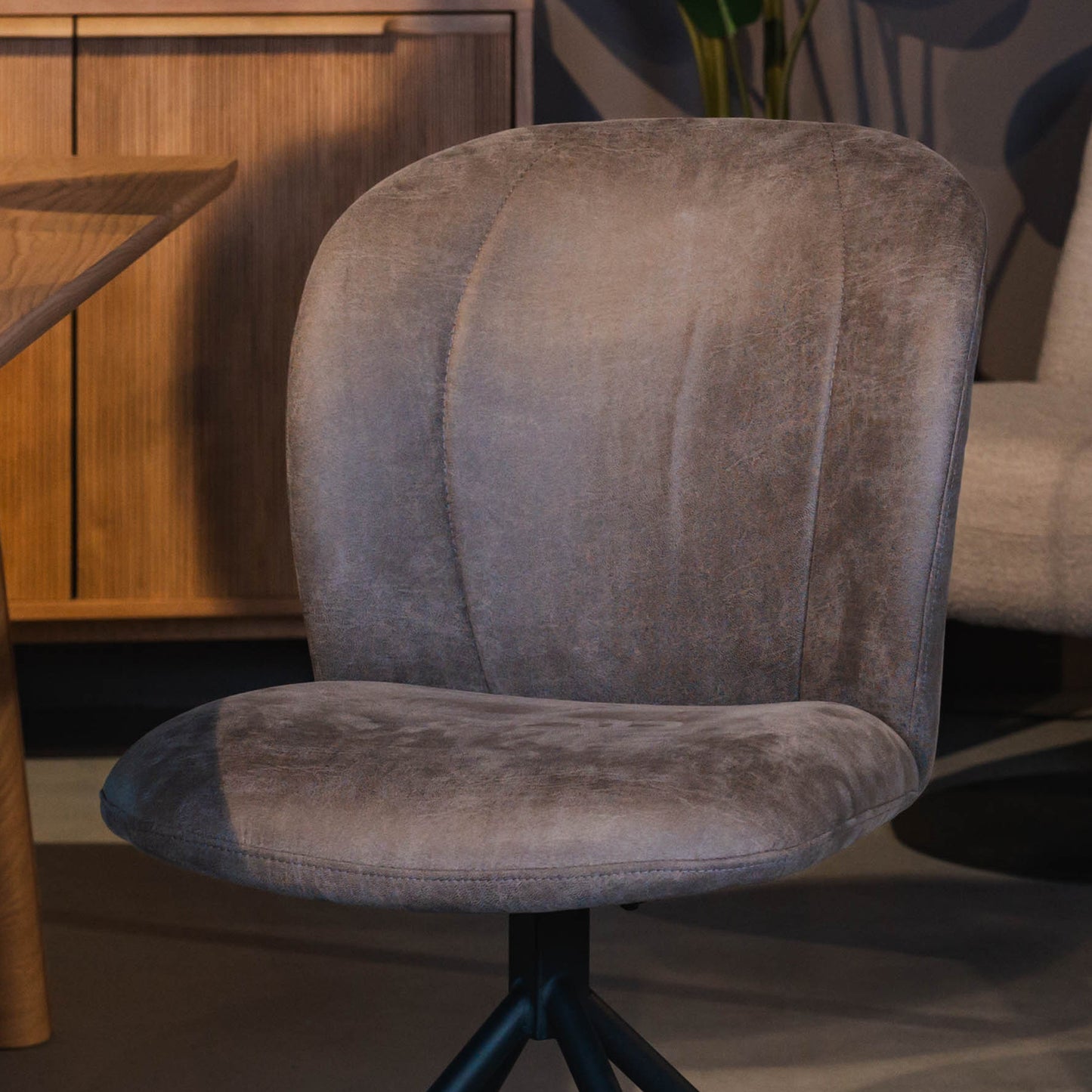 Eetkamerstoel Kimo | Taupe Micro Suède