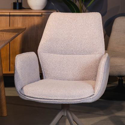 Eetkamerstoel Mellow | Naturel Bouclé