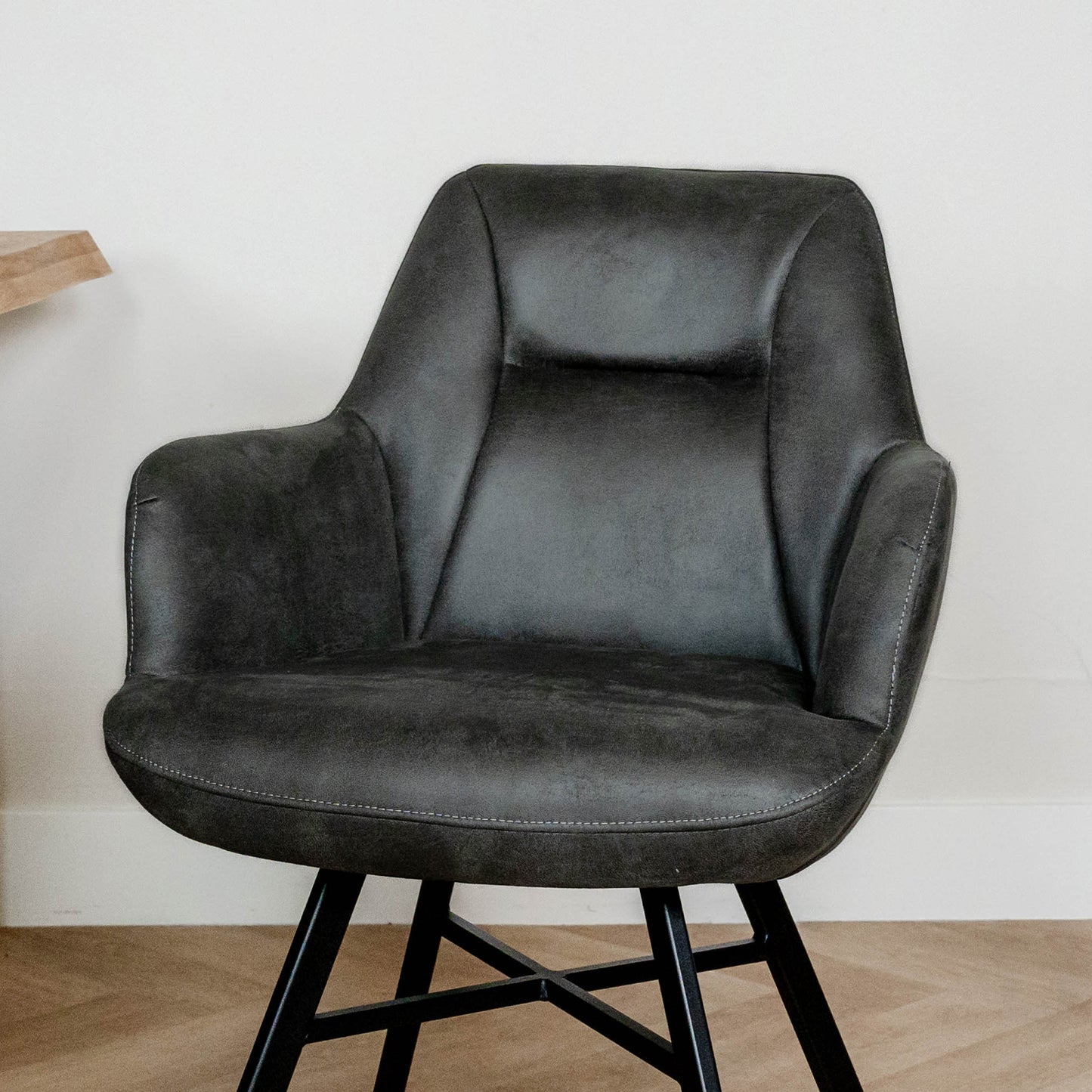 Eetkamerstoel Nelson | Antraciet Microvezel