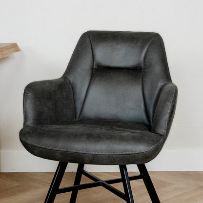 Eetkamerstoel Nelson | Antraciet Microvezel