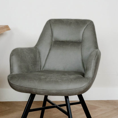 Eetkamerstoel Nelson | Grijs Microvezel