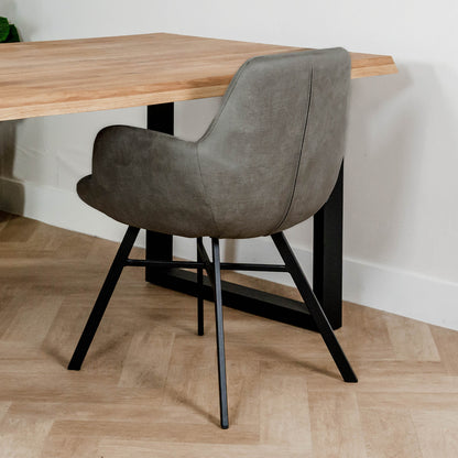Eetkamerstoel Nelson | Grijs Microvezel