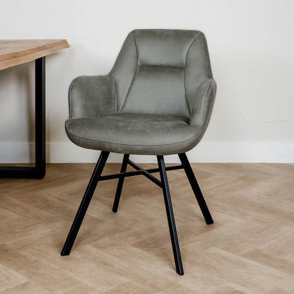 Eetkamerstoel Nelson | Grijs Microvezel