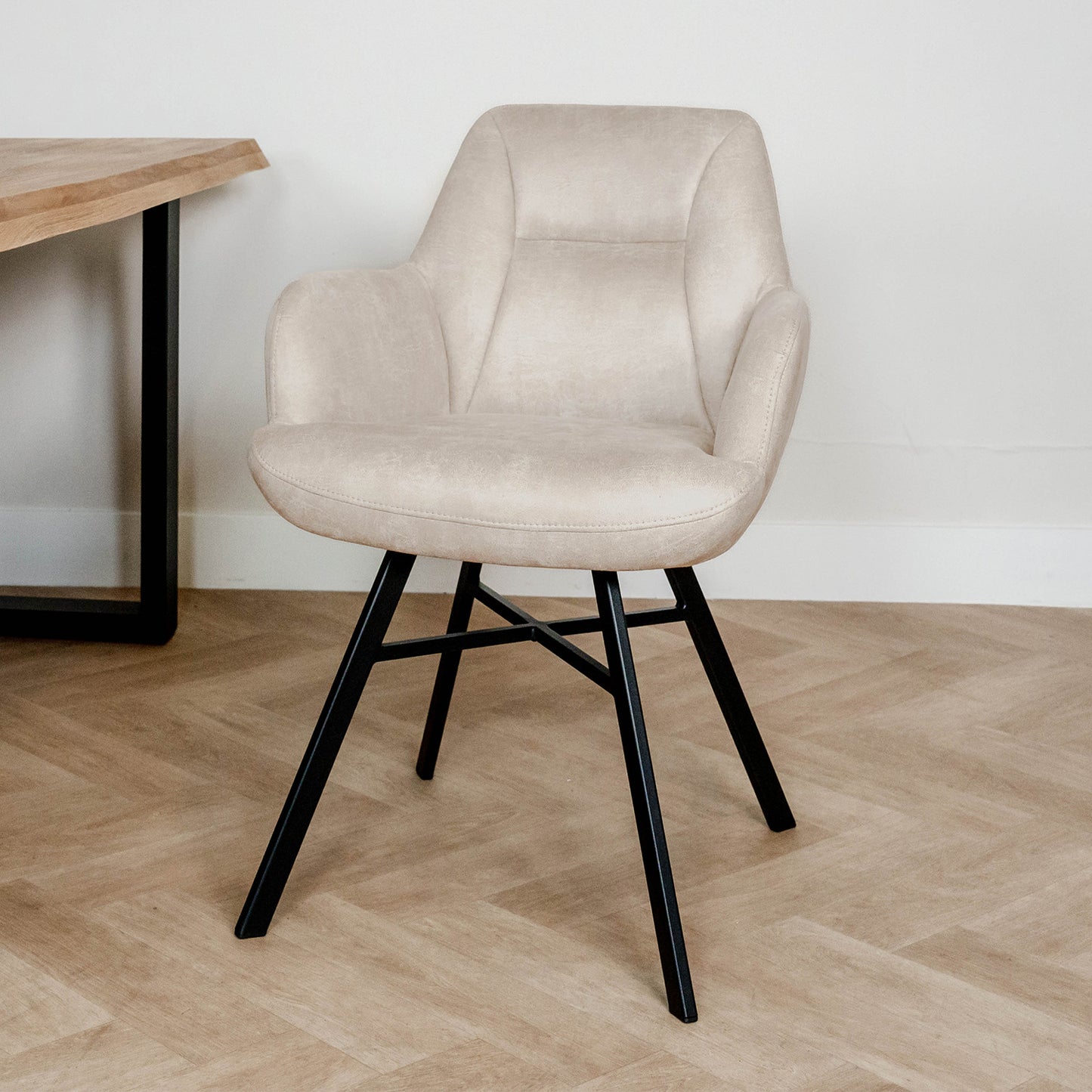 Eetkamerstoel Nelson | Toffee Microvezel