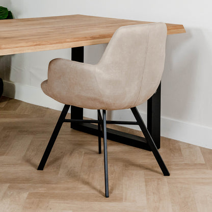 Eetkamerstoel Nelson | Toffee Microvezel